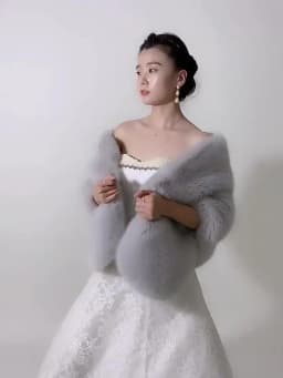 New Autumn Women Open Stitch Solid Color Shawls with Faux Fur Flocking Short Cape Female Winter Pashmina Wraps