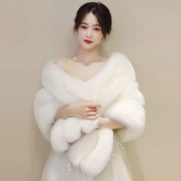 New Autumn Women Open Stitch Solid Color Shawls with Faux Fur Flocking Short Cape Female Winter Pashmina Wraps