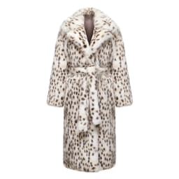 Neo Mint Luxury Maxi Long Leopard Belted Faux Fur Coat Women Winter 2024 Brand Fashion Mob Wife Vibe Fox Fur Jacket Overcoat
