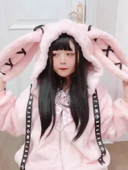 Lautaro Autumn Oversized Sweet Cute Soft Purple Black Faux Fur Coat Women with Bunny Ears Kawaii Loose Fluffy Jacket Hoodie 2023