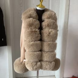 Women's Cropped Sweater Cardigan Spring Autumn Hot Sale Faux Fur Knit Sweater Cardigan with Faux Fox Fur Coat Collar Ladies
