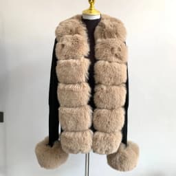 Women's Cropped Sweater Cardigan Spring Autumn Hot Sale Faux Fur Knit Sweater Cardigan with Faux Fox Fur Coat Collar Ladies