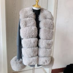Women's Cropped Sweater Cardigan Spring Autumn Hot Sale Faux Fur Knit Sweater Cardigan with Faux Fox Fur Coat Collar Ladies