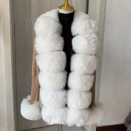 Women's Cropped Sweater Cardigan Spring Autumn Hot Sale Faux Fur Knit Sweater Cardigan with Faux Fox Fur Coat Collar Ladies