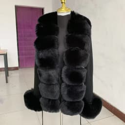 Women's Cropped Sweater Cardigan Spring Autumn Hot Sale Faux Fur Knit Sweater Cardigan with Faux Fox Fur Coat Collar Ladies