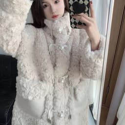 Winter Woman Fluffy Lamb's Fur Coat Warm Faux Fur Coat Collar Short Outerwear Coat Cowl Button Korean Fur Jackets New