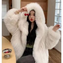 Faux Fur Jacket Women Winter Warm Hooded Fluffy Jacket Coat Loose Korean Fashion Fox Mink Jackets Thick Outerwear Snowwear New