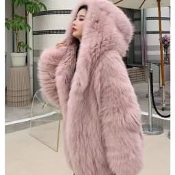Faux Fur Jacket Women Winter Warm Hooded Fluffy Jacket Coat Loose Korean Fashion Fox Mink Jackets Thick Outerwear Snowwear New