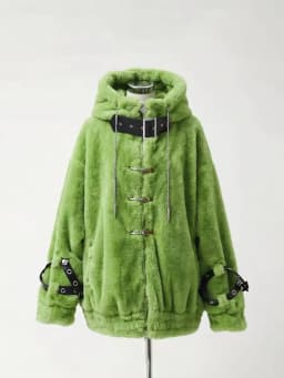 Lautaro Autumn Winter Thick Warm Faux Fur Coat Women with Hood Zipper Luxury Japanese Style Punk Harajuku Fluffy Jacket 2026