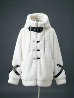 Lautaro Autumn Winter Thick Warm Faux Fur Coat Women with Hood Zipper Luxury Japanese Style Punk Harajuku Fluffy Jacket 2026