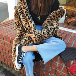 Europe America Women's Leopard Fur Coat Longer Fashion Casual Loose Fur Overcoat Large Size Warm Windbreake Plush Coat