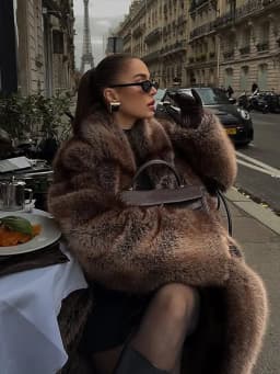 Chic Brown Faux Fur Overcoat Women Casual Luxury Lapel Long Sleeve Fluffy Coat Winter Female Thicken Warm High Street Outwear