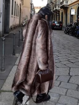 Chic Brown Faux Fur Overcoat Women Casual Luxury Lapel Long Sleeve Fluffy Coat Winter Female Thicken Warm High Street Outwear