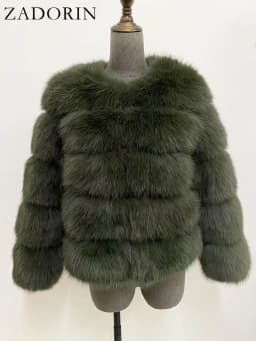 ZADORIN Long Sleeve Faux Fox Fur Coat Women Winter Fashion Thick Warm Fur Coats Outerwear Fake Fur Jacket Woman Clothing