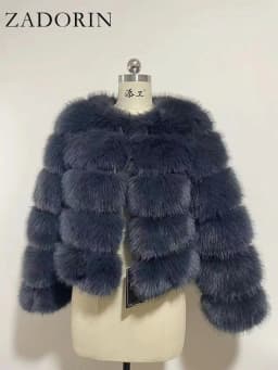 ZADORIN Long Sleeve Faux Fox Fur Coat Women Winter Fashion Thick Warm Fur Coats Outerwear Fake Fur Jacket Woman Clothing