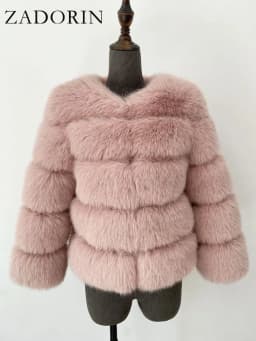 ZADORIN Long Sleeve Faux Fox Fur Coat Women Winter Fashion Thick Warm Fur Coats Outerwear Fake Fur Jacket Woman Clothing