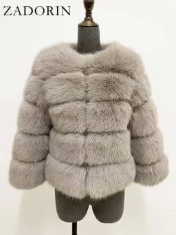 ZADORIN Long Sleeve Faux Fox Fur Coat Women Winter Fashion Thick Warm Fur Coats Outerwear Fake Fur Jacket Woman Clothing