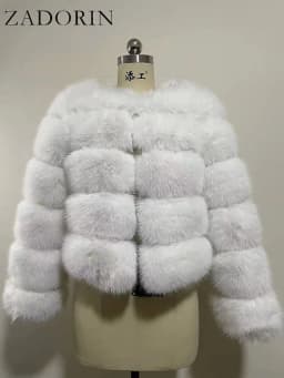 ZADORIN Long Sleeve Faux Fox Fur Coat Women Winter Fashion Thick Warm Fur Coats Outerwear Fake Fur Jacket Woman Clothing