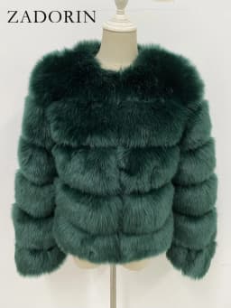 ZADORIN Long Sleeve Faux Fox Fur Coat Women Winter Fashion Thick Warm Fur Coats Outerwear Fake Fur Jacket Woman Clothing