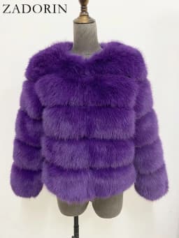 ZADORIN Long Sleeve Faux Fox Fur Coat Women Winter Fashion Thick Warm Fur Coats Outerwear Fake Fur Jacket Woman Clothing