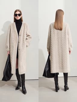 AMII Minimalist Fur Coats Woman 2026 Winter New Warm V-neck Pocket Women's Clothing Elegant Female Long Fur Outerwear 12424023