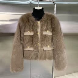2026 Autumn Winter New Short Imitation Fox Fur Small Fragrant Fur Coat Women's Fashion Warm Single Breasted Round Neck Coats Top