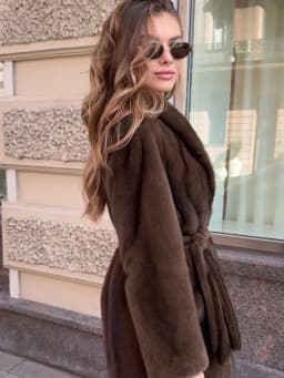 Elegant Lace Up Women Faux Fur Coat Fashion V-neck Long Sleeve Loose Plush Jacket 2025 Winter Lady Warm Daily Commute Outwear