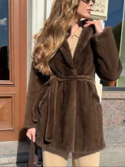 Elegant Lace Up Women Faux Fur Coat Fashion V-neck Long Sleeve Loose Plush Jacket 2025 Winter Lady Warm Daily Commute Outwear