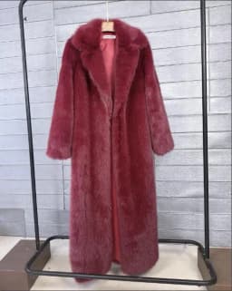 Long Faux Fur Coat Women Autumn Winter Large Jacket Overcoat White Turn Down Collar Pockets Thick Coat Warm Jackets Maxi Coats