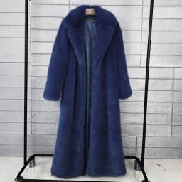 Long Faux Fur Coat Women Autumn Winter Large Jacket Overcoat White Turn Down Collar Pockets Thick Coat Warm Jackets Maxi Coats