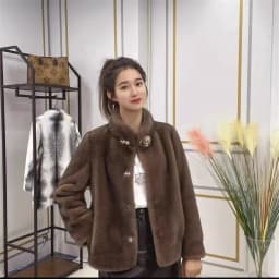 Winter New Mink-Like Coat Women Fur Jacket Thickened Stand-UP Collar Outwear Short Mink Velvet Overcoat Female Fashion Tide Tops