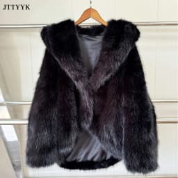 Hooded Female Coats 2024 Women Faux Fur Coat Fashion Warm Winter Furry Long Sleeve Loose Fluffy Short Fur Jacket Ladies Outwear