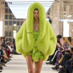 Hooded Female Coats 2024 Women Faux Fur Coat Fashion Warm Winter Furry Long Sleeve Loose Fluffy Short Fur Jacket Ladies Outwear
