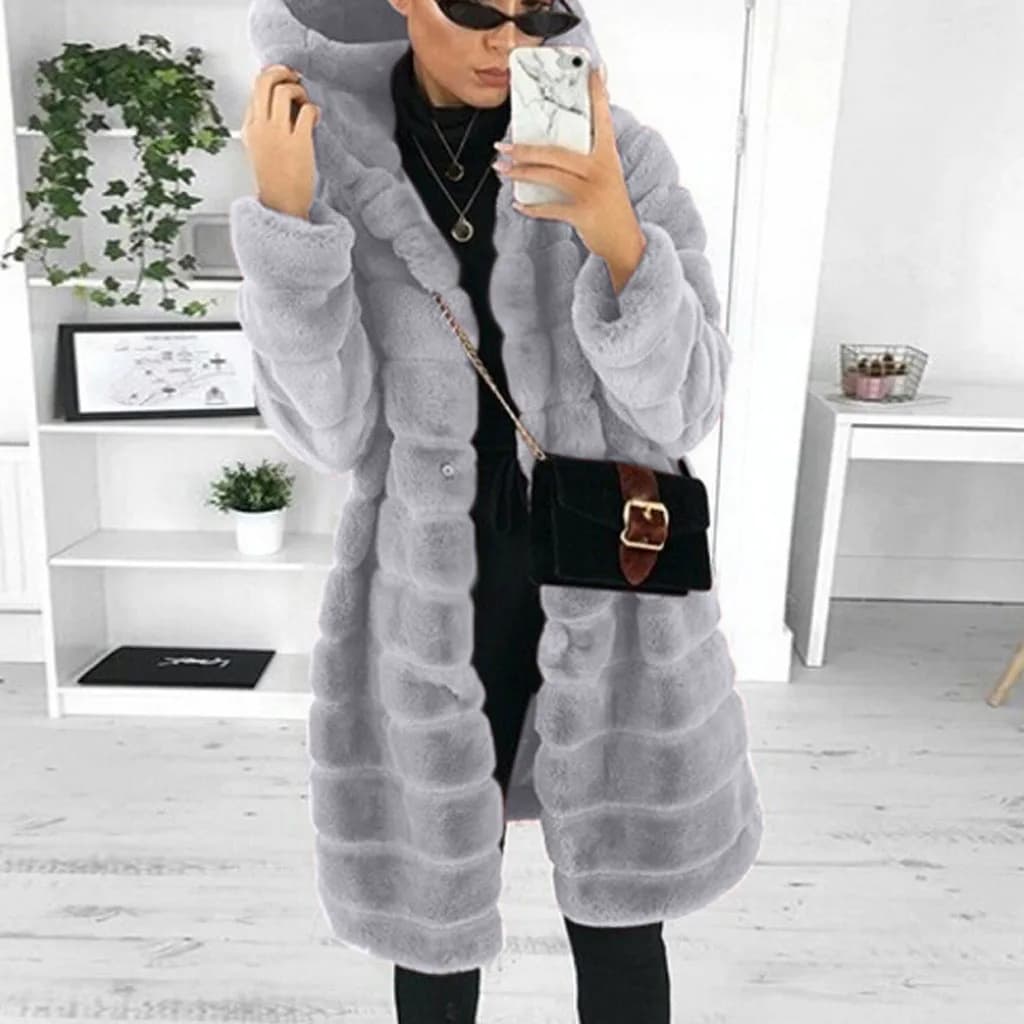 Plus Size 4XL Winter Thicken Mink Coats for Women Fluffy Faux Fur Long Coat Women Warm Hooded Jackets For Women Overcoats куртка