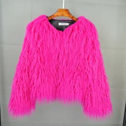 Fluffy Fur Coat Colorful Streetwear Women Faux Fur Jacket Big Size Women Clothing Sheepskin Coat Long Sleeve Chic Short Coat