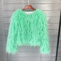 Fluffy Fur Coat Colorful Streetwear Women Faux Fur Jacket Big Size Women Clothing Sheepskin Coat Long Sleeve Chic Short Coat