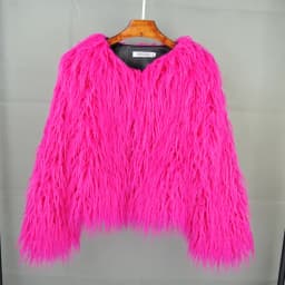 Fluffy Fur Coat Colorful Streetwear Women Faux Fur Jacket Big Size Women Clothing Sheepskin Coat Long Sleeve Chic Short Coat