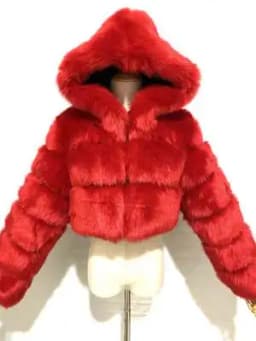 High Quality Furry Cropped Faux Fur Coats and Jackets Women Fluffy Top Coat with Hooded Winter Fur Jacket Manteau Femme