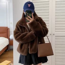 New 2027Fur Jacket Fashion Short Mink Coat High-Quality Mink Fur Coat Women Autumn Winter Temperament Mao Mao Outwear Ladies Top