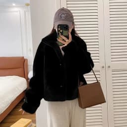 New 2027Fur Jacket Fashion Short Mink Coat High-Quality Mink Fur Coat Women Autumn Winter Temperament Mao Mao Outwear Ladies Top