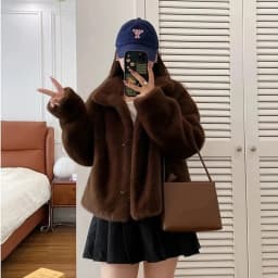 New 2027Fur Jacket Fashion Short Mink Coat High-Quality Mink Fur Coat Women Autumn Winter Temperament Mao Mao Outwear Ladies Top