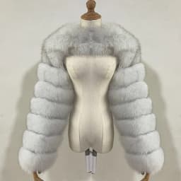 2023 Winter Warm Clothes Pink Black Faux Fur Coat Fluffy Jacket Women Cropped Tops Long Sleeves Winter White Coat Wholesale