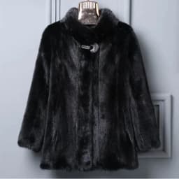 Women's Mink Coat 2027 Winter New Fashion Faux Fur Coat Black Stand Collar Fur Jacket Female Loose Warm Thick Parka Overcoat 9XL