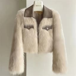 Women's Short Lapel Imitation Fox fur grass Coat 2025 Autumn Winter New Korean version Fashion Thicken Zipper Fur Coat Top