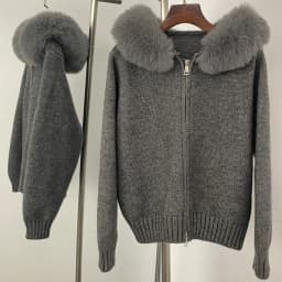 Hooded Oversized Cardigan Women Winter Faux Fur Sweater Female Solid Fake Fur Kintted Coat Fashion Loose Artificial Fur Knitwear