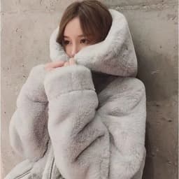 Autumn Winter New Hooded Imitation Rabbit Hair Mid-Length Loose Fashion Fur Coat Korean Loose Thicke Plush Jacket Women Outwear