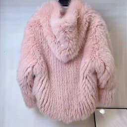 KUCLUT 2025 Winter New Fashion Faux Fox Fur Knitted Coat With Hood For Women High Quality Solid Color Jacket Female 1A1189