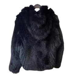 KUCLUT 2025 Winter New Fashion Faux Fox Fur Knitted Coat With Hood For Women High Quality Solid Color Jacket Female 1A1189