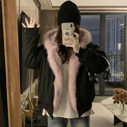 Two-sided Wear Imitation Mink Velvet Fur Hooded Cotton Padded Jacket Fashion New Winter Jackets Women's Short Loose Coats Trend
