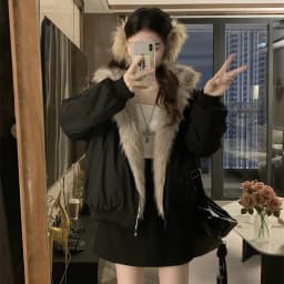 Two-sided Wear Imitation Mink Velvet Fur Hooded Cotton Padded Jacket Fashion New Winter Jackets Women's Short Loose Coats Trend
